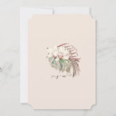 Invitation Orchidée Blanche Moderne Scintillante Florale Bohè (Dos)