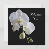 Invitation Orchidée blanche sur le dîner de répétition Mariag (Devant)