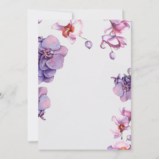 Invitation Orchidée Boho Élégant Mariage de fleurs de jardin (Dos)