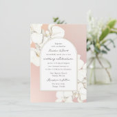 Invitation Orchidée botanique blanche rose Mariage floral (Debout devant)