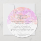 Invitation Orchidée corail Aquarelle Papillon Mariage Bliss (Dos)