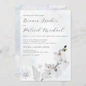 Invitation Orchidée côtière Mariage de plage élégant (Devant / Derrière)