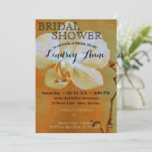 Invitation Orchidée dans les tons d'orange personnalisée (Debout devant)