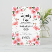 Invitation Orchidée de Flamant rose rose tropical Flora 21e a (Debout devant)