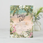 Invitation orchidée de plage tropicale 50 cinquante anniversa (Debout devant)