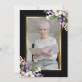 Invitation Orchidée d'or noir Fête de la vie Photo (Dos)