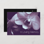 Invitation Orchidée en mémoire amoureuse violet Célébration d (Devant / Derrière)