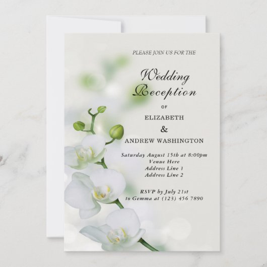 Invitation Orchidée Fleur Fleurs Fleurs Accueil Mariage (Devant)