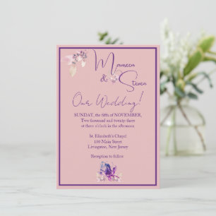 Invitation Orchidée Flower Dusty Mariage Rose
