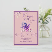 Invitation Orchidée Flower Dusty Rose Enregistrer la date (Debout devant)