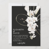 Invitation Orchidée noire Elegant Luxe Mariage moderne (Devant)