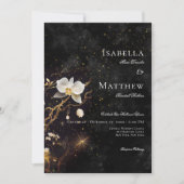 Invitation Orchidée noire et blanche foncée gothique épingle  (Devant)