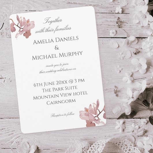 Invitation Orchidée rose