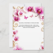 Invitation Orchidée rose ballgogne fleurs florales mariée pou (Dos)