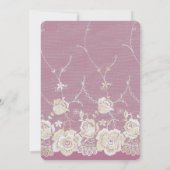 Invitation Orchidée rose blanche dentelle florale Mariage rom (Dos)