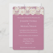 Invitation Orchidée rose blanche dentelle florale Mariage rom (Devant)