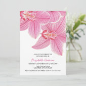 Invitation Orchidée rose douce verdure fleurie Anniversaire (Debout devant)