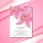 Invitation Orchidée rose douce verdure fleurie Anniversaire