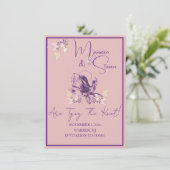 Invitation Orchidée rose et lavande Enregistrer la date (Debout devant)
