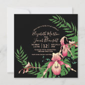 Invitation Orchidée rose Lady Slipper sur Mariage virtuel noi (Devant)