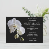 Invitation Orchidée sur la fête d'anniversaire noire (Debout devant)