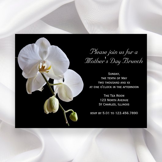 Invitation Orchidée sur la Fête des Mères Noires Brunch Invit