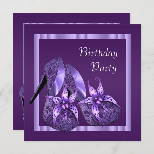 Invitation Orchidée talon haute chaussures femmes violet Anni (Devant / Derrière)