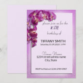 Invitation Orchidée violette de beauté (Devant / Derrière)