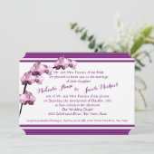 Invitation Orchidée violette et rayures (Debout devant)