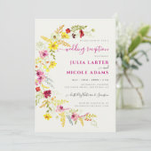 Invitation Orchidée violette Fleur Fleur Wreath Réception de (Debout devant)