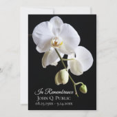 Invitation Orchidées blanches à l'anniversaire de la mort noi (Devant)