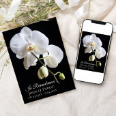 Invitation Orchidées blanches à l'anniversaire de la mort noi