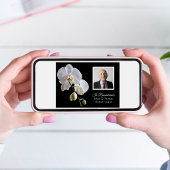 Invitation Orchidées blanches à l'anniversaire de la mort noi