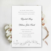Invitation Orchidées blanches Art Formel Mariage traditionnel