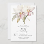 Invitation Orchidées blanches élégantes Floral 65e anniversai (Devant)