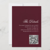 Invitation Orchidées blanches Mariage de code QR de script fa (Dos)
