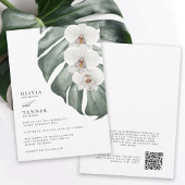 Invitation Orchidées blanches Mariage tropical avec code QR