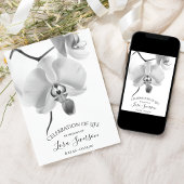 Invitation Orchidées blanches noires sur la pierre Célébratio