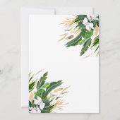 Invitation Orchidées blanches Palm Feuille Baby shower balloo (Dos)