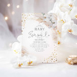 Invitation Orchidées blanches Pampas Baby shower en herbe Par<br><div class="desc">Pampas tropicale herbe,  orchidées blanches élégantes invitations pour la douche bébé - Bébé Sprinkle</div>