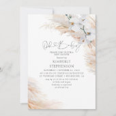 Invitation Orchidées blanches Pampas Grass Oh Baby shower (Devant)