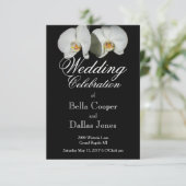 Invitation Orchidées blanches romantiques, photo florale trop (Debout devant)