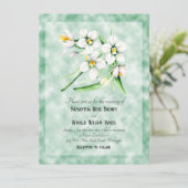 Invitation Orchidées blanches sur mariage arrière - plan vert (Debout devant)