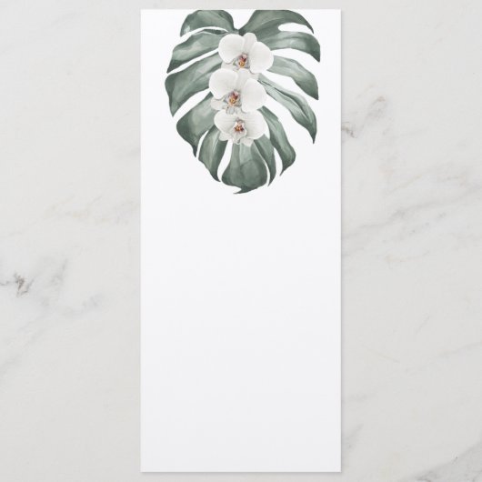 Invitation Orchidées blanches sur Monstera Tropical Mariage M (Dos)