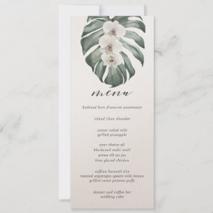 Invitation Orchidées blanches sur Monstera Tropical Mariage M