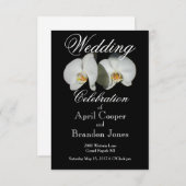 Invitation Orchidées blanches tropicales florales (Devant / Derrière)