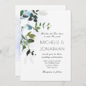 Invitation Orchidées blanches Verdure Floral Mariage chrétien (Devant / Derrière)