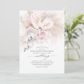 Invitation Orchidées d'anthurium rose et Mariage d'herbe de P (Debout devant)