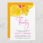 Invitation Orchidées d'aquarelle jaune 30e anniversaire de fê<br><div class="desc">Design propose une invitation à la fête de trente ans avec d'élégantes orchidées jaunes et un arrière - plan orange. Belle typographie de script. Personnalisez-le avec votre nom et d'autres détails.</div>