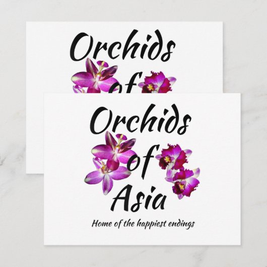 Invitation Orchidées d'Asie (Devant / Derrière)